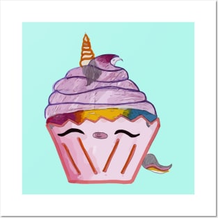 AriCorn88 Rainbow Unicorn Cupcake Posters and Art